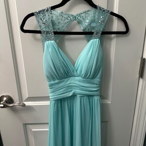 Blue open back size 0 dress